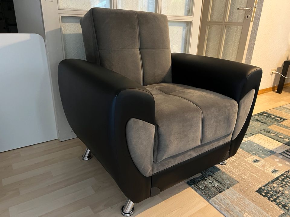 Sofa Dreier set Couch in Stein