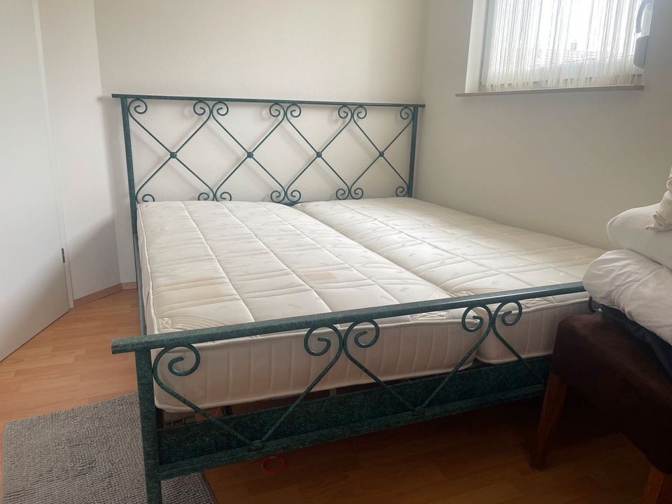 Bett aus Metall in Grün  180x 200 cm  inkl.  zwei Lattenrost in Pforzheim