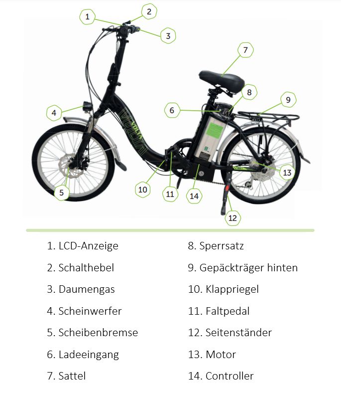 Pedelec Klapprad City E-Bike Faltbar Elektro-Fahrrad Faltrad 25KM in Falkensee