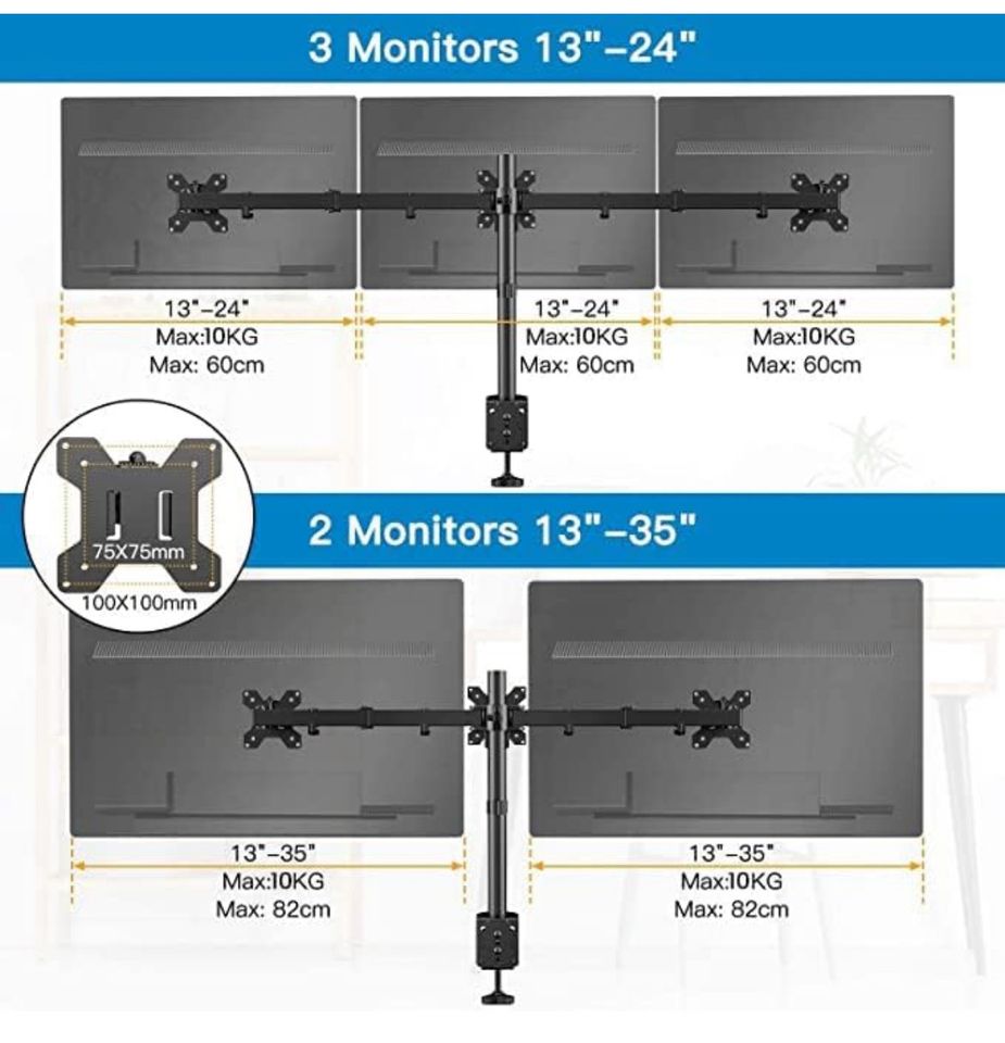Monitor Halterung 3 Monitore für 13-35 Zoll in Birkenfeld