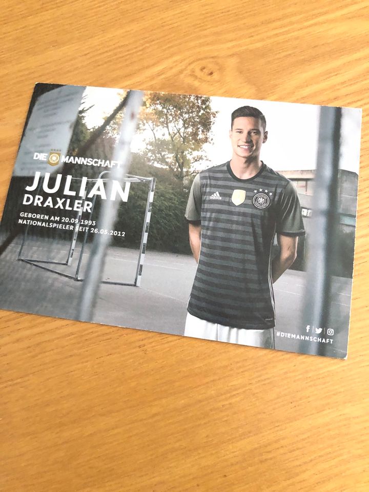 Julian Draxler Blanko Autogrammkarte confedcup 2017 Deutschland in Paderborn