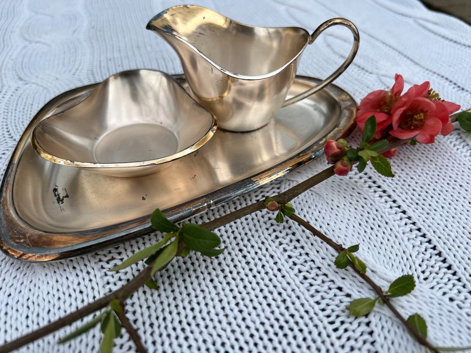 Art deco Silber set Tablett servieren Set Schalle Kanne in Datteln