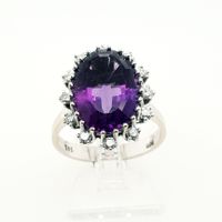 Brillant Ring mit Amethyst 585/14kt Gr.57 Weißgold Schmuck Kiel - Mitte Vorschau