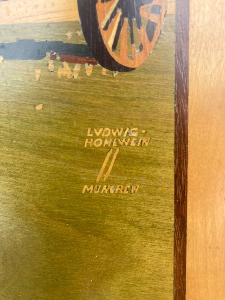 Ludwig Hohlwein Holz Intarsien Bier - besser als Blechschild in Aiglsbach