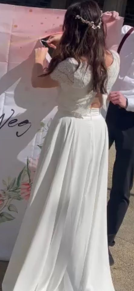 ❤️Brautkleid/Standesamtkleid Zweiteiler, Größe 38❤️ in Dornburg