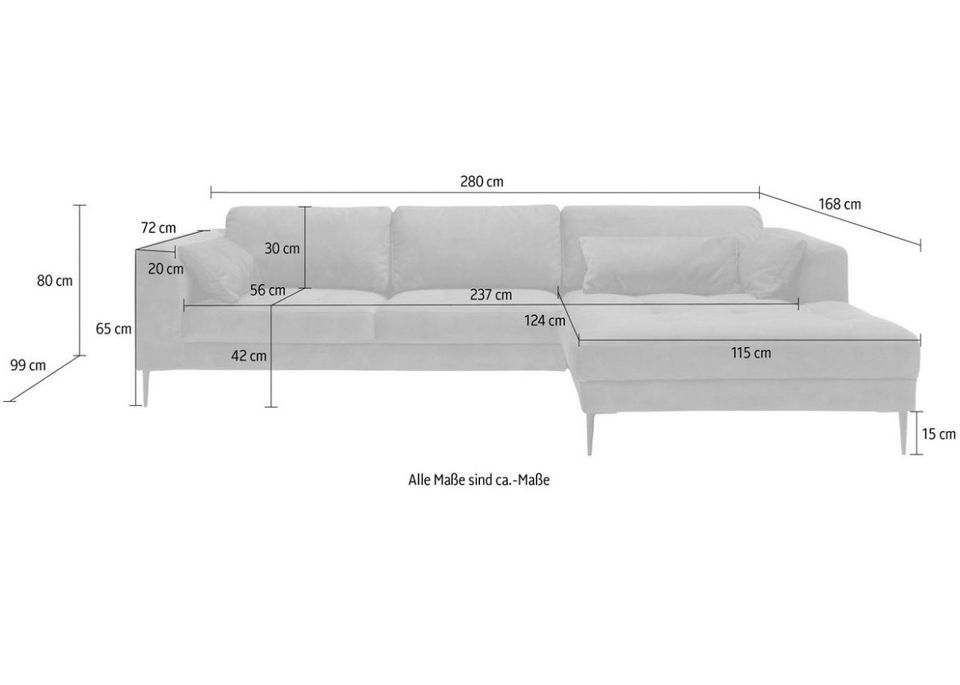 Ecksofa wahlweise mit Bettfunktion und Bettkasten, in Marburg