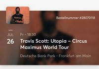 Travis Scott 26.07.2024 Frankfurt Sitzplatztickets Hessen - Griesheim Vorschau