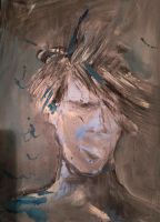 Abstraktes Portrait Junge Menschen Ölmalerei Din A4 Nordrhein-Westfalen - Solingen Vorschau