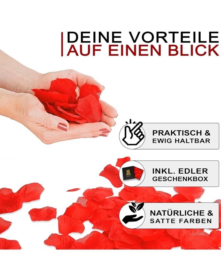 Rosenblätter rot mit Box neu von Pozy in Schifferstadt