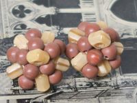 60er JAHRE VINTAGE CLUSTER KUNSTHARZ RESIN OHRCLIPS  BRAUN BEIGE Köln - Pesch Vorschau