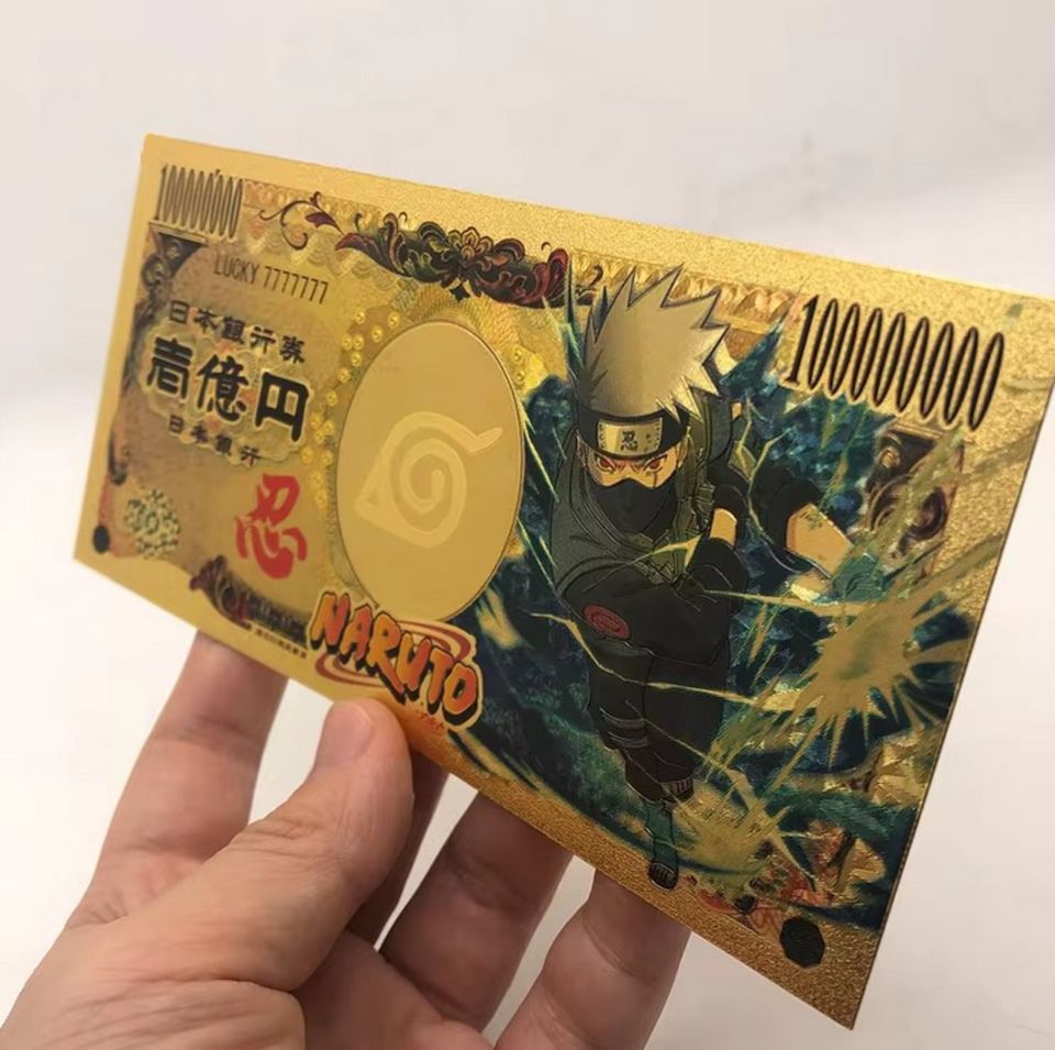 Naruto 5x vergoldete Banknoten Anime Manga in Oberdorla