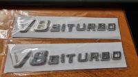 2x V8 Biturbo Embleme chrome für Mercedes 500er oder 63 AMG Baden-Württemberg - Murr Württemberg Vorschau