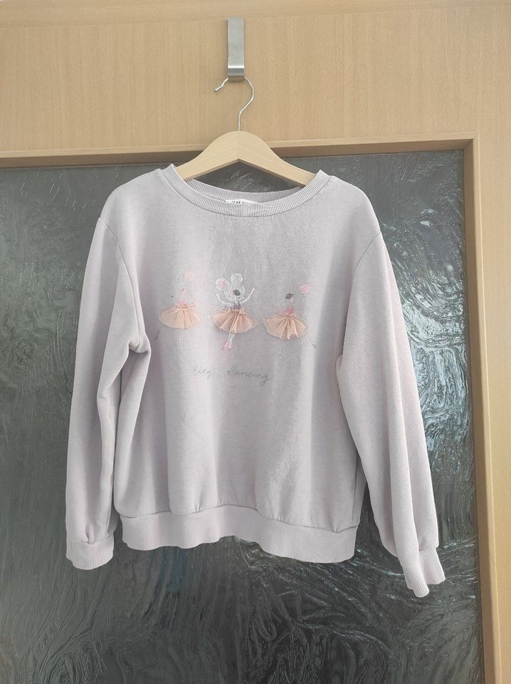 H&M Sweatshirt/Pullover, lila, Mäuse – Größe 122/128 in Üchtelhausen
