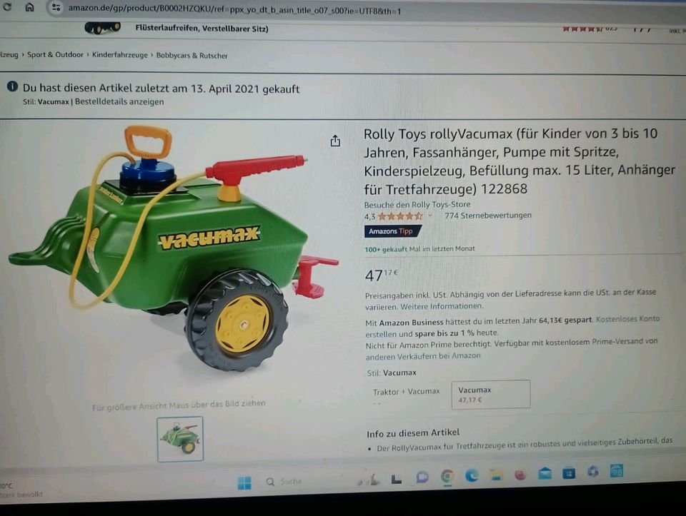 Kinder-Traktor Fendt von Rollytoys in Kürten
