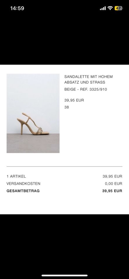 High heels Strass Steine Zara in Wesel