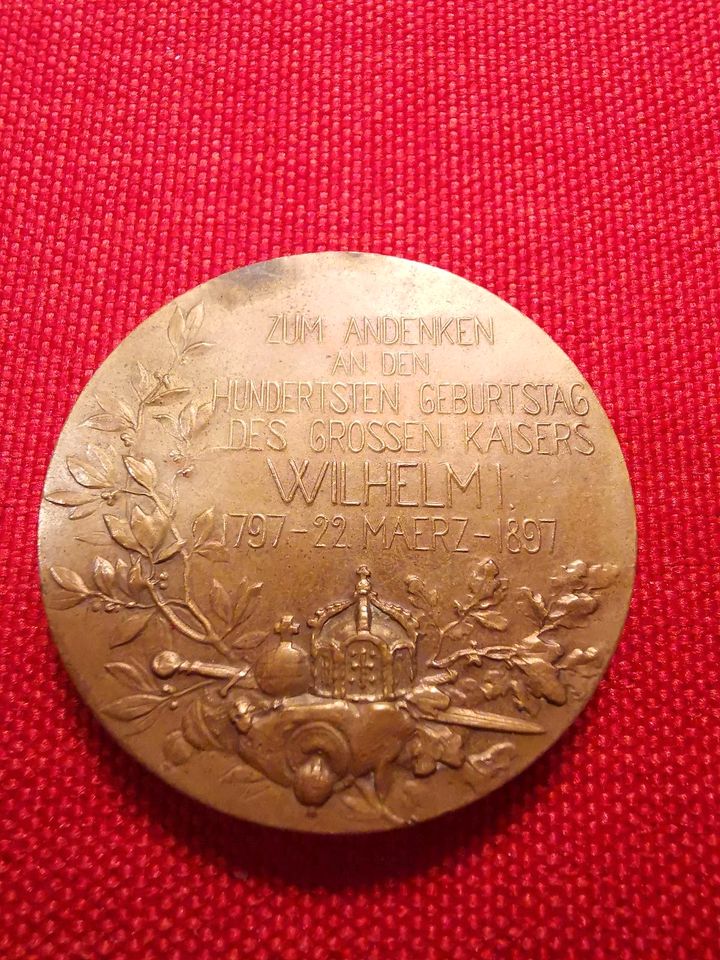 Medaille Kaiser Wilhelm 100. Geburtstag 1897 in Bockenem