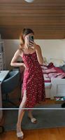 Weinrotes Kleid mit Blumenmuster Baden-Württemberg - Bad Rappenau Vorschau