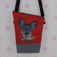 pinkeSterne * Handtasche CHIHUAHUA Umhängetasche Rot Hund Sachsen-Anhalt - Zehrental Vorschau