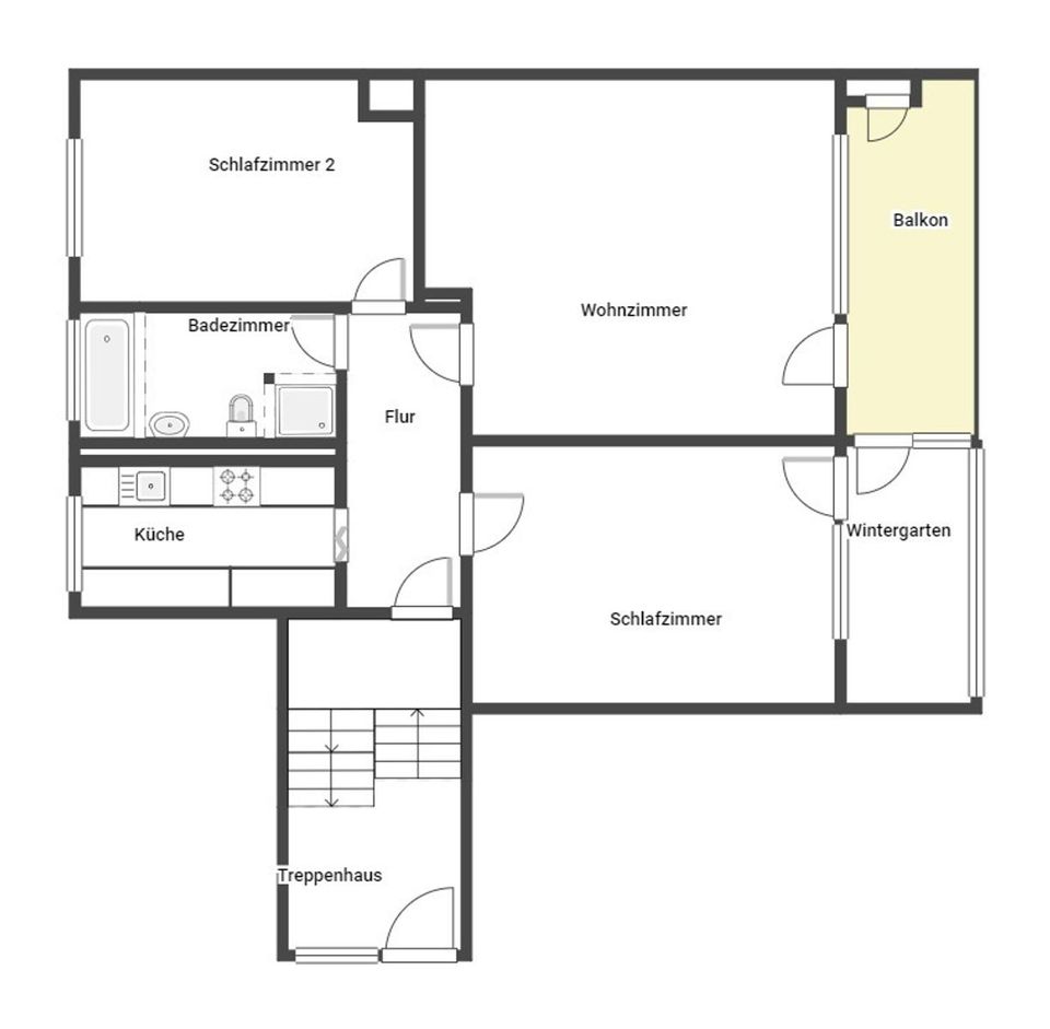 3-Zimmer-Wohnung mit Garage, Wintergarten und Loggia - Erbbaurecht in Braunschweig