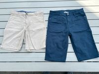 2 x H&M Jungen Shorts Bermuda 164 blau beige - Bundweite einstell Frankfurt am Main - Harheim Vorschau