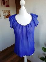 Only Bluse Shirt transparent blau Stäbchenperlen 36 S Flügelärmel Thüringen - Meiningen Vorschau