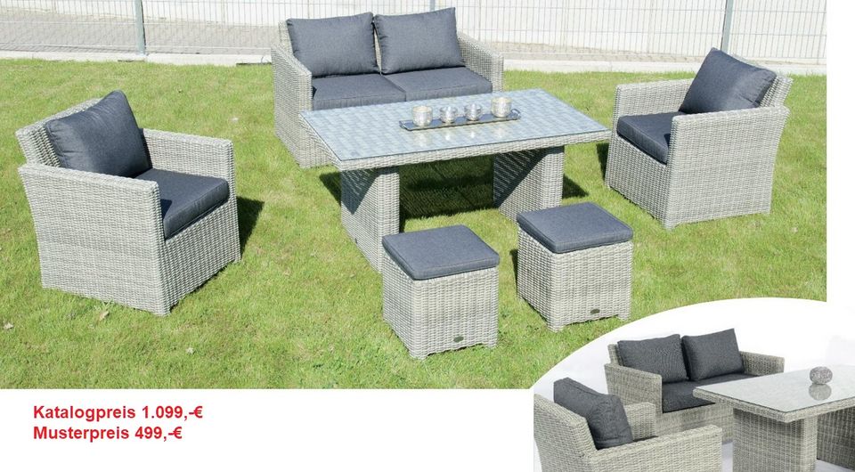 Gartenmöbel Restposten Tisch Lounge Rattanmöbel Abverkauf in Löningen