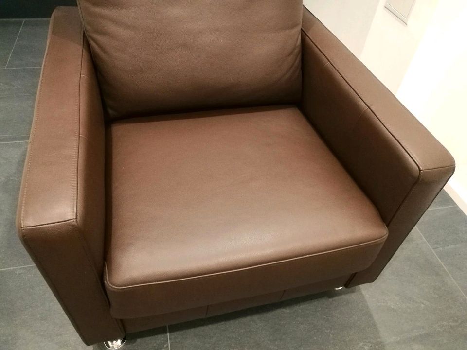 Leder Sessel Stuhl Marke Bali Messina dunkel braun (2 verfügbar) in Offenburg