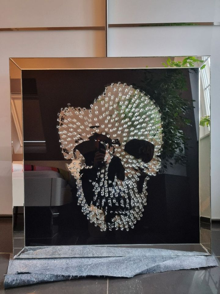 KARE Design Bild Totenkopf Skull Glasbild Spiegel in Wegberg