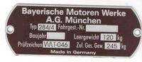 BMW Typenschild Alu, Blanko, Neu, Motorrad, Oldtimer Nordrhein-Westfalen - Kalletal Vorschau