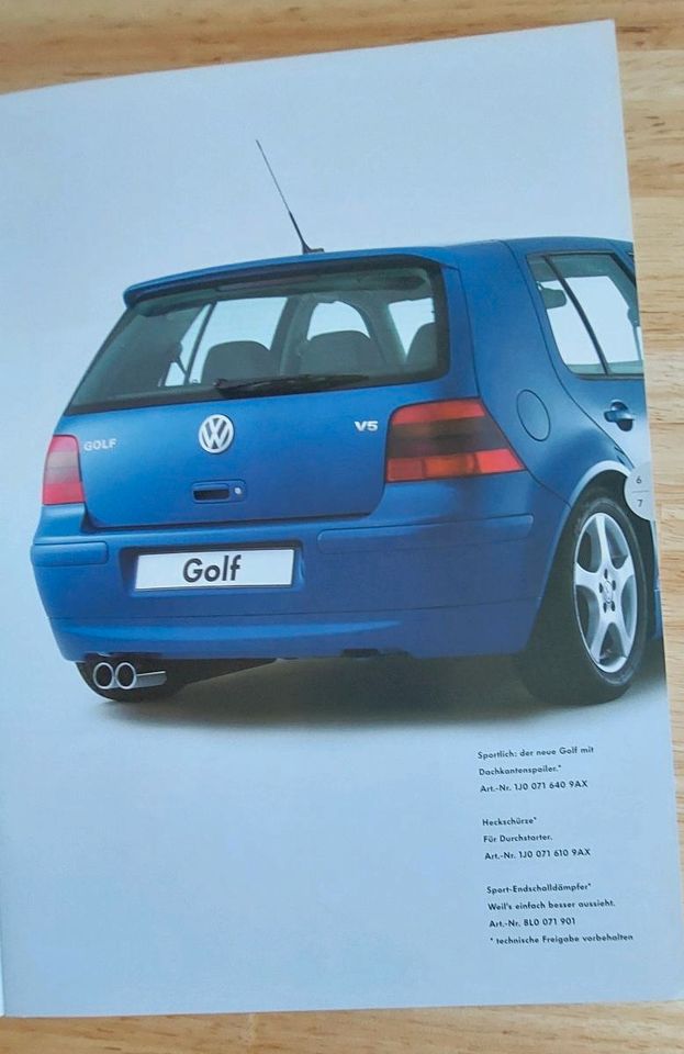 VW Golf IV Zubehör Prospekt von 1999 in Nordrhein-Westfalen