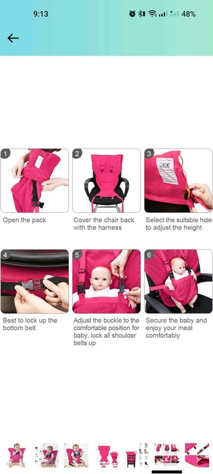 Foldable baby safety seat for high chairs in Berlin