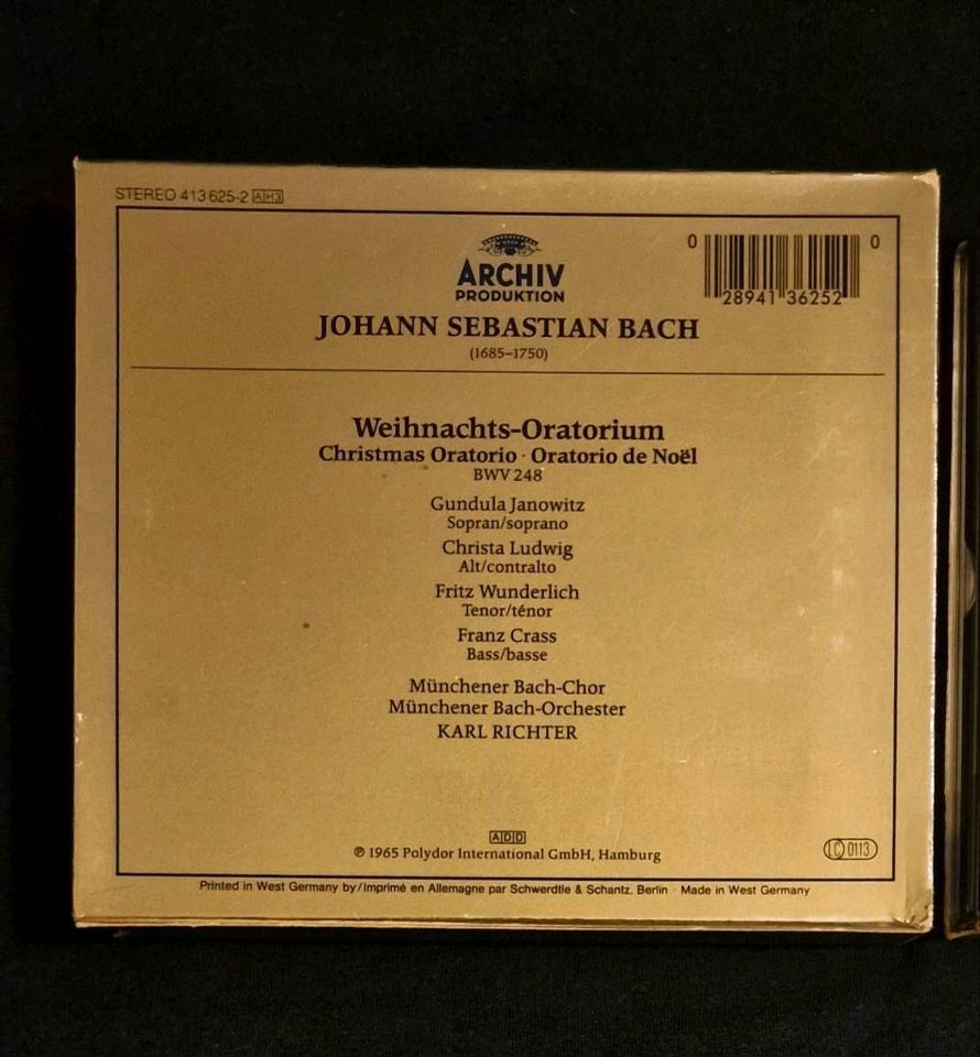 J.S.BACH CD EDITION KANTATEN MATTHÄUS PASSION WEIHNACHTS ORATORIU in Berlin