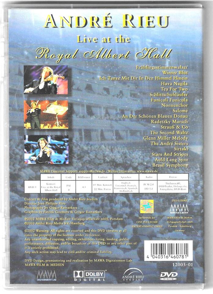 Andre Rieu - Live at the Royal Albert Hall - DVD  (noch sehr gut in Hamburg