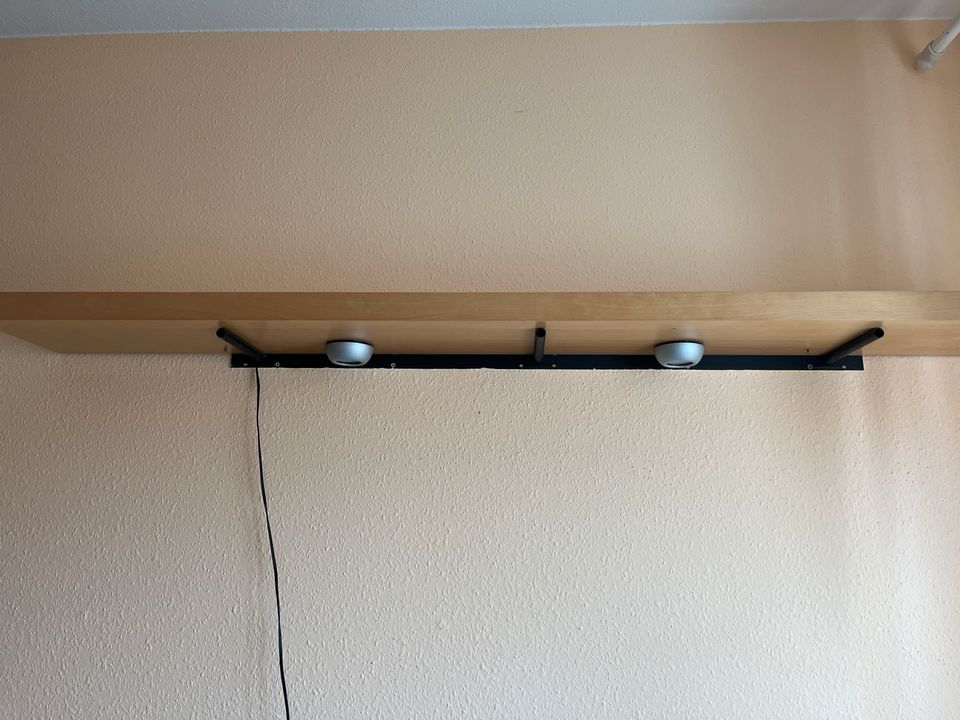 Wandbord/Regal  Buche hell mit 2 eingebauten Lampen in Lieskau