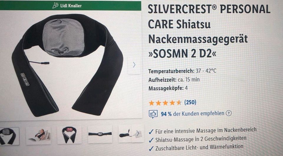 Shiatsu Nackenmassagegerät in Baden-Württemberg - Kronau | eBay  Kleinanzeigen ist jetzt Kleinanzeigen