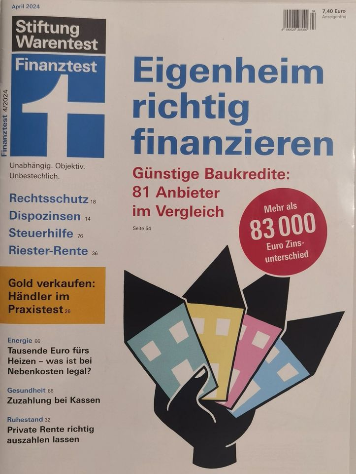 Stiftung Warentest Finanztest 04/2024 Testheft Kredite Eigenheim in Karlsruhe