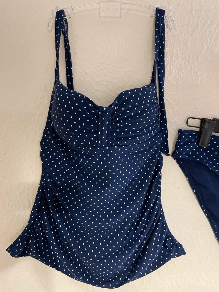 ❤️ HUNKEMÖLLER Toller Tankini blau weiß gepunktet 2 Teile in Duisburg