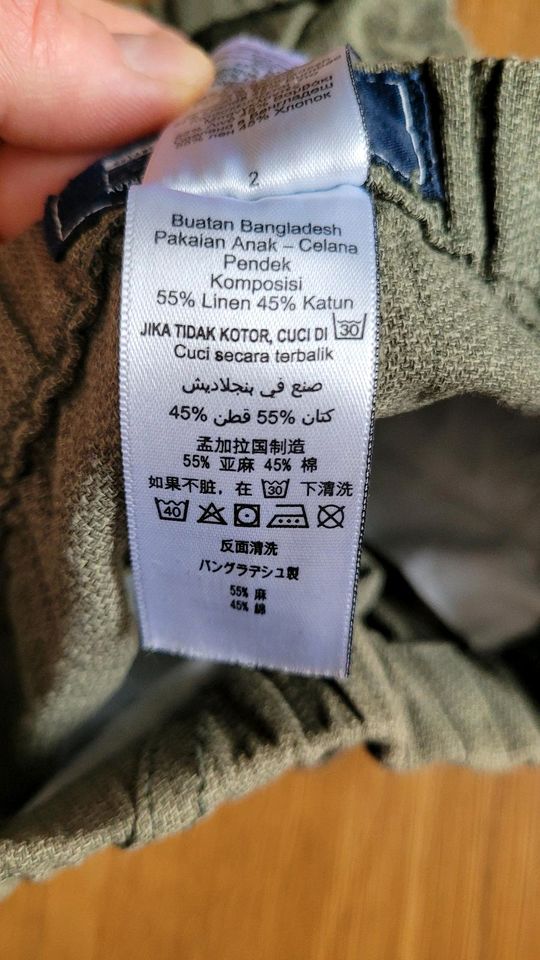 Kurze Hose, Next, Leinen Mix, 80 Khaki grün in Groß-Rohrheim