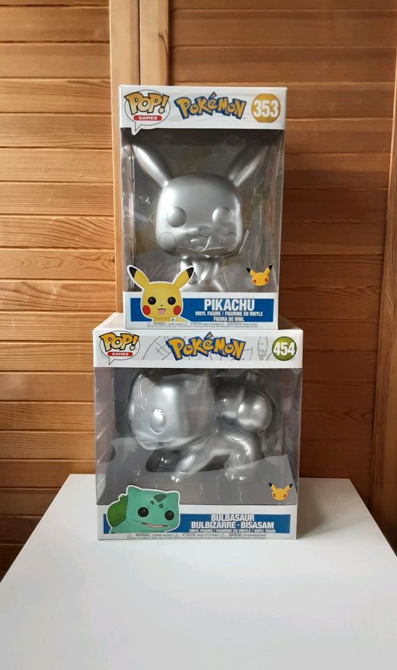 Funko Pop, Pokemon, Pikachu,Bisasam,XXL,Silber Edition in  Nordrhein-Westfalen - Korschenbroich