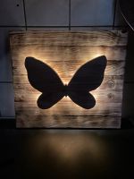 3D Holz Wandbild Bild Schmetterling Falter indirekt LED Licht Kreis Pinneberg - Klein Offenseth-Sparrieshoop Vorschau