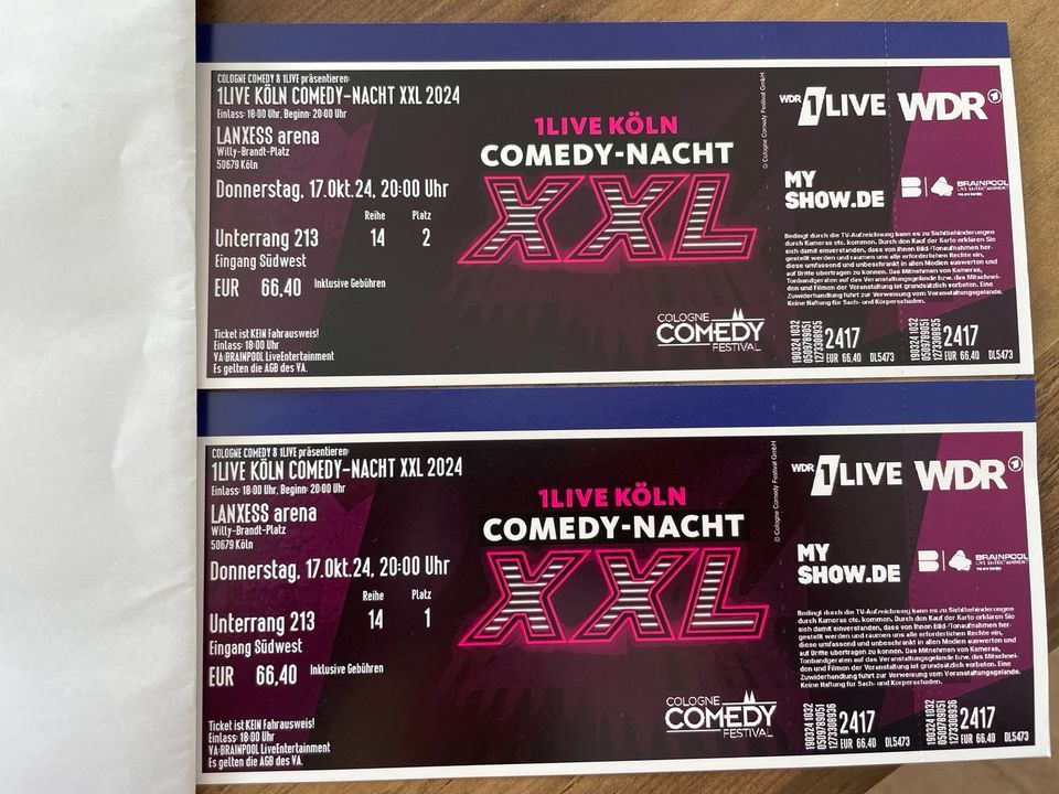 1 Live Comedy - Nacht Köln 2 Tickets in Willingen (Upland)