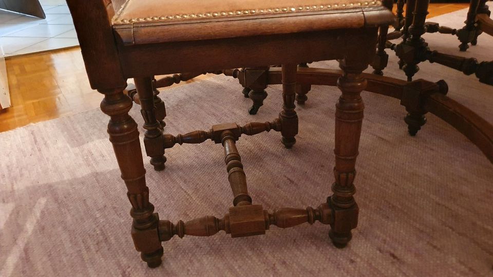 Antiker Tisch (ausziehbar) mit 6 Stühlen in Braunfels
