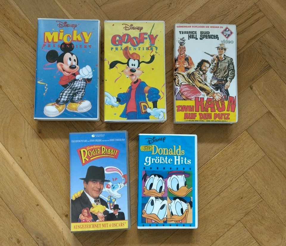 5 VHS Kassetten,  Disney, Ufa, Roger Rabbit, Bud Spencer in Dresden