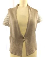 OLSEN Damen Halb Arm Strickweste Knopf Beige mit Weiß Gr. 38 Hessen - Herleshausen Vorschau