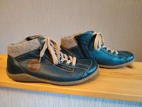 NEUw Remonte Schuhe 40 Leder Wolle Reißverschluss dunkelblau Niedersachsen - Gnarrenburg Vorschau