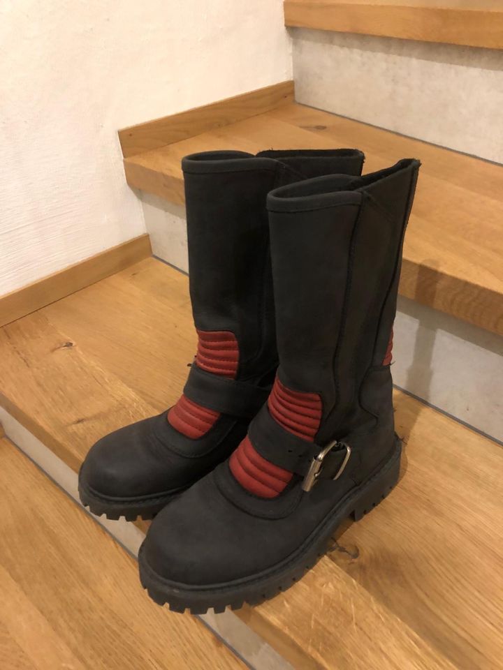 Motorrad Damen Stiefel Leder in Waldmohr