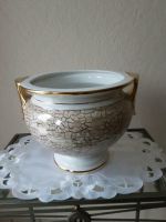 Blumentopf weiss/beige mit goldener Verzierung Nordrhein-Westfalen - Bottrop Vorschau