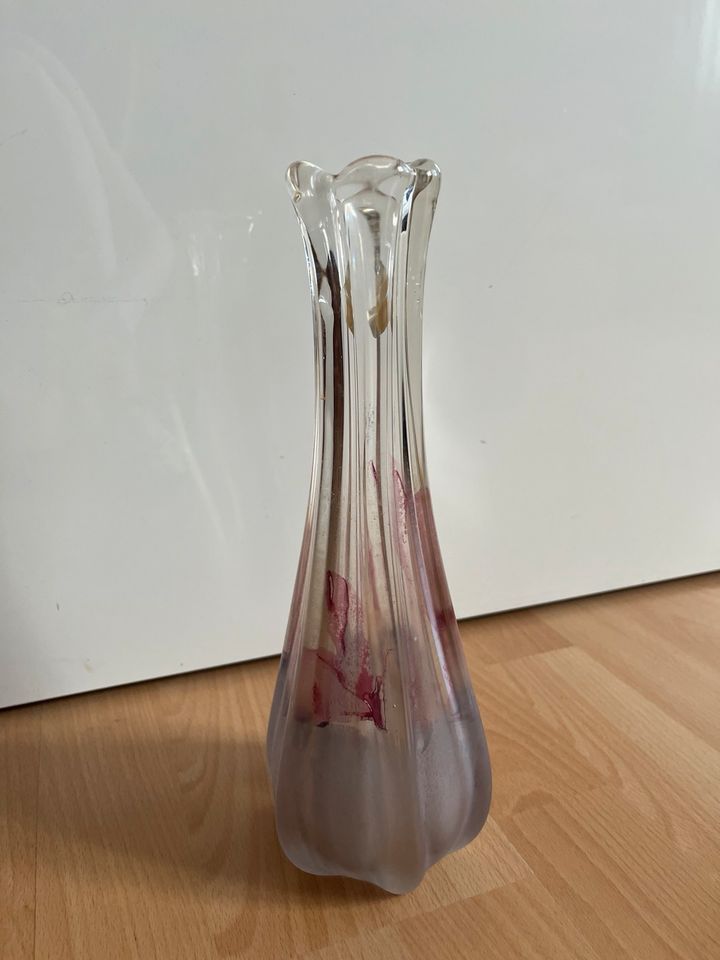 Vase Glas mundgeblasen handarbeit Blumenvase Deko in Augsburg