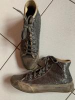 CANDICE COOPER Leder Sneaker Pailletten Grau Gr. 40 Bayern - Zorneding Vorschau