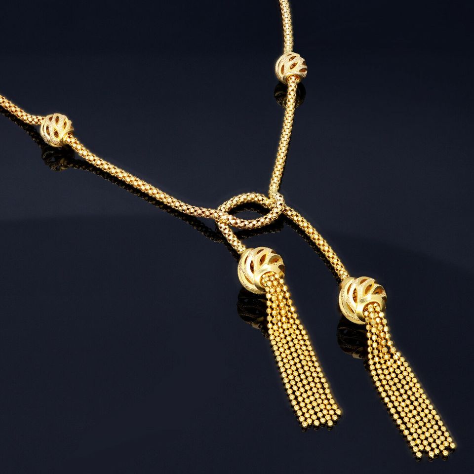 Goldkette Halskette mit Goldkugeln 585 14K ECHT GOLD 46cm 2mm in Berlin